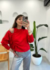 KIRMIZI 2858 TAŞLI SWEAT 