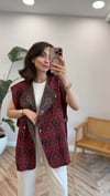 KIRMIZI 2954 ETNİK DESEN YELEK 