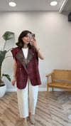 KIRMIZI 2954 ETNİK DESEN YELEK 