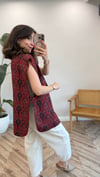 KIRMIZI 2954 ETNİK DESEN YELEK 