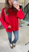 KIRMIZI 3599 BİSİKLET YAKA SWEAT 
