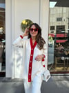 KIRMIZI 4590 ÇİZGİLİ TRİKO HIRKA