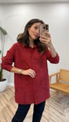 KIRMIZI 6146 DİKİŞ DETAY GÖMLEK 