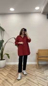 KIRMIZI 6148 CEP DETAY TUNİK 