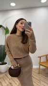 KOYU BEJ 0260 TRİKO ELBİSE  
