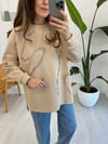 KOYU BEJ 2686 PUL DETAY SWEAT 
