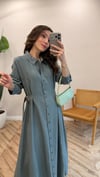 KOYU ÇAĞLA 6236 YANDAN KEMER DETAY ELBİSE