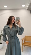 KOYU ÇAĞLA 6516  FERMUARLI ELBİSE 