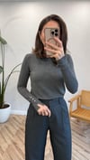 KOYU FÜME 1267 BİSİKLET YAKA DROPLU TRİKO 