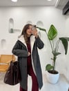 KOYU GRİ 0380 KAPÜŞONLU KABAN