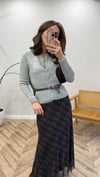 KOYU GRİ  4065 TÜL EKOSE ETEK 