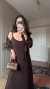 KOYU KAHVE 1153 GÖMLEK ELBİSE 