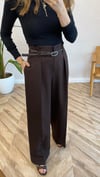KOYU KAHVE 1262 KEMERLİ PANTOLON