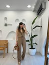 KOYU KAHVE 1371 KETEN PANTOLON 