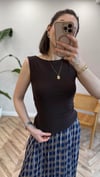 KOYU KAHVE 20868 KAYIK YAKA KOLSUZ CROP