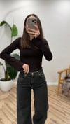 KOYU KAHVE 2284 UZUN KOL TOP