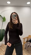 KOYU KAHVE 2284 UZUN KOL TOP