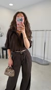 KOYU KAHVE 2308 ÇİZGİLİ GÖMLEK 