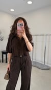 KOYU KAHVE 2308 ÇİZGİLİ GÖMLEK 