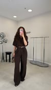 KOYU KAHVE 2310 ÇİZGİLİ PANTOLON 