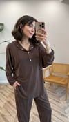 KOYU KAHVE 34831 KAPŞONLU PANTOLON TAKIM