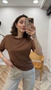 KOYU KAHVE 3683 BASİC TSHIRT
