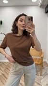 KOYU KAHVE 3683 BASİC TSHIRT