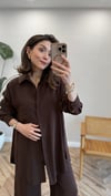 KOYU KAHVE 4331 GÖMLEK TAKIM