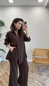 KOYU KAHVE 4331 GÖMLEK TAKIM