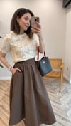 KOYU KAHVE 4548 KEMERLİ ETEK