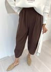 KOYU KAHVE PAÇADAN PİLELİ PANTOLON 
