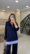 KOYU LACİVERT 3547 YARIM FERMUAR TAKIM 