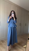 KOYU MAVİ 6709 ÜÇLÜ ETEK TAKIM 