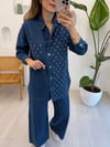 KOYU MAVİ 7185 TAŞLI TAKIM