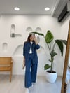 KOYU MAVİ 7185 TAŞLI TAKIM