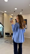 KOYU MAVİ 9536 ÇİZGİLİ GÖMLEK