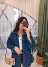KOYU MAVİ OVERSİZE KOT CEKET