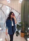 KOYU MAVİ OVERSİZE KOT CEKET