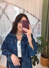 KOYU MAVİ OVERSİZE KOT CEKET