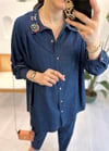 KOYU MAVİ TENCEL GÖMLEK