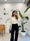 KREM 4380 UZUN KOL TRİKO HIRKA 