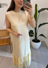 KREM 4731 TENCEL KOLSUZ ELBİSE