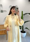 KREM 4853 İŞLEMELİ TENCEL KAFTAN