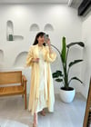 KREM 4853 İŞLEMELİ TENCEL KAFTAN