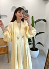 KREM 4853 İŞLEMELİ TENCEL KAFTAN