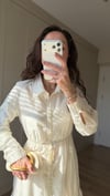 KREM 6732 İNCİ DETAY ELBİSE 