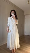 KREM 6732 İNCİ DETAY ELBİSE 