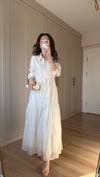 KREM 6732 İNCİ DETAY ELBİSE 