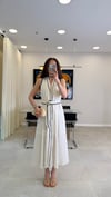 KREM 7414 BİYELİ ELBİSE