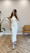 KREM 90247 FİTİLLİ YIRTMAÇ TRİKO ELBİSE 